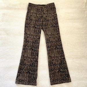 Etcetera Flocked Jacquard Womens Cuffed Boot Cut Dress Pants size 0
